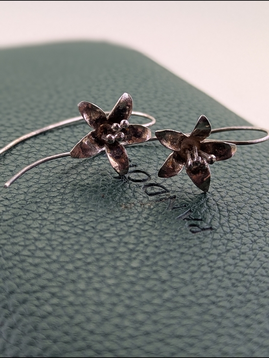 Jewelry - ✨ Vintage Sterling Silver Floral Threader Earrings ✨